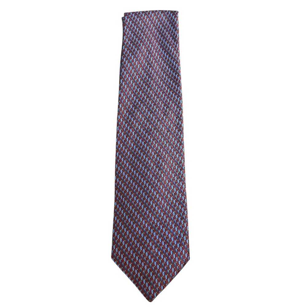 Montebello Silk Men's Tie Retro Geometric Pattern Made in Italy